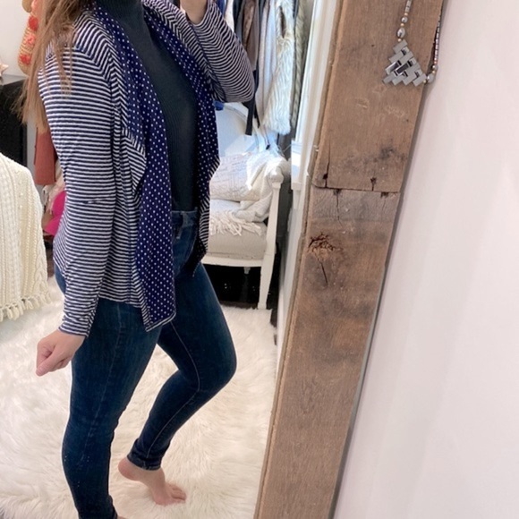 Market & Spruce polka dot & striped cardigan size small - Picture 3 of 5